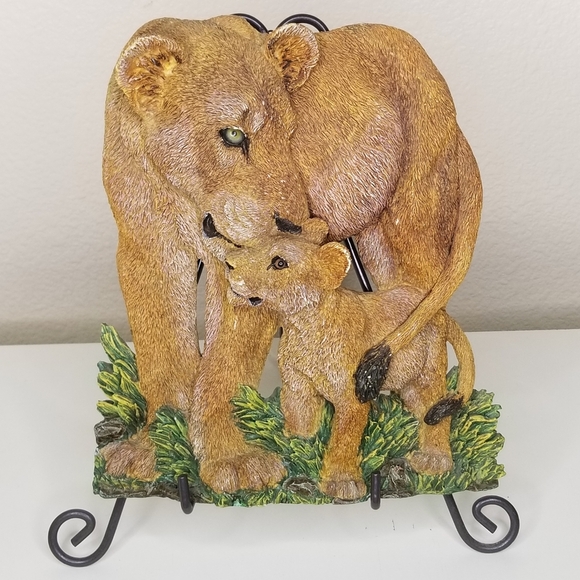 Vintage 1991 3D Resin Art Lifelike Lioness And Her Cub Plaque Figi Graphics‎ Inc - Picture 15 of 15